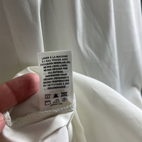 Lafayette 148 New York Sea Amy Off Shoulder Blouse in White Poplin - Picture 8 of 10